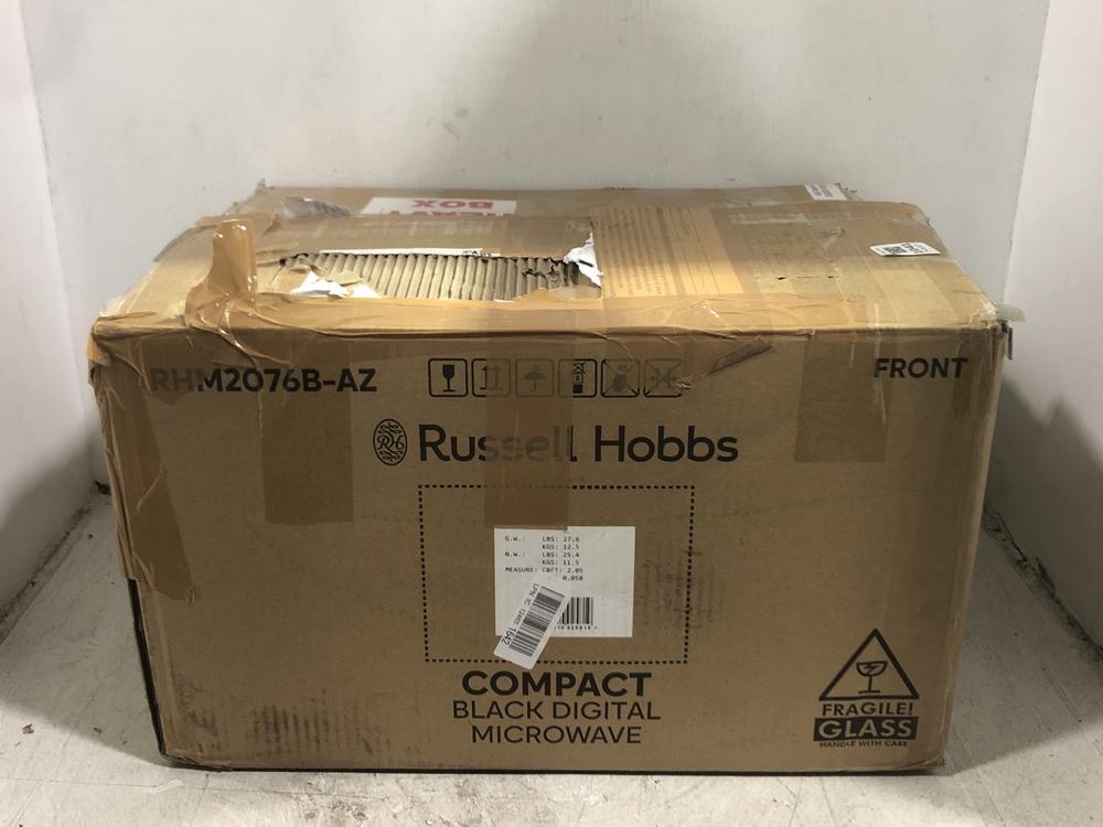 Lot 1041  
            Chesterfield SR45 - Parcel Delivery Only 

                
RUSSELL HOBBS COMPACT BLACK DIGITAL MICROWAVE RHM2076B-AZ (LOCATION: D9)