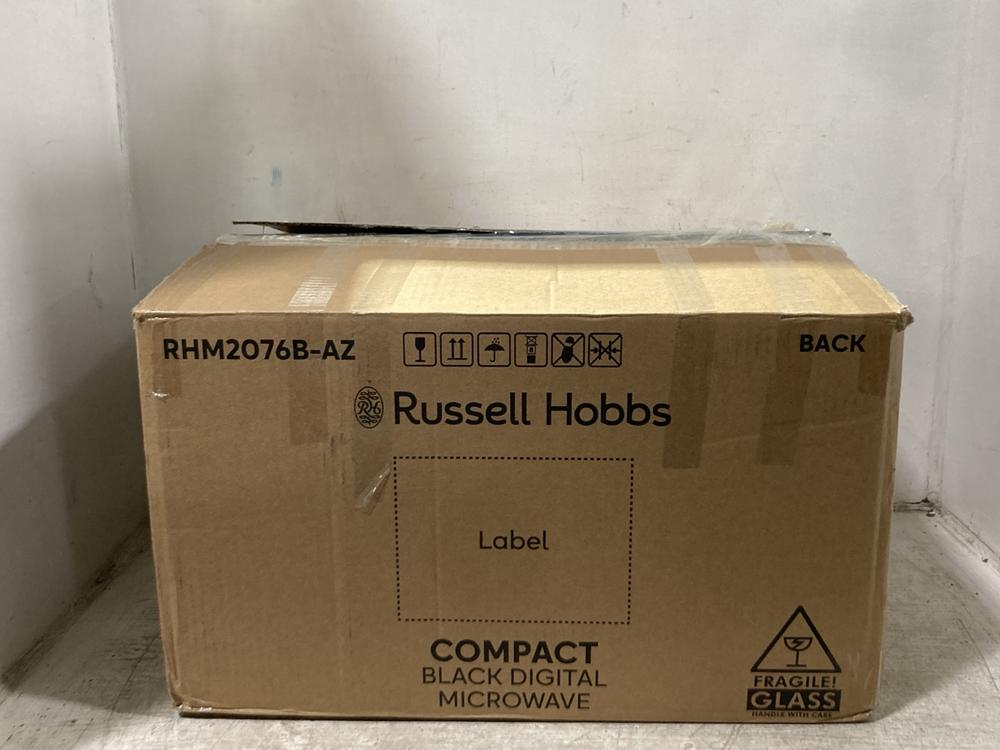 Lot 1064  
            Chesterfield SR45 - Parcel Delivery Only 

                
RUSSELL HOBBS COMPACT BLACK DIGITAL MICROWAVE RHM2076B-AZ (LOCATION: D10)