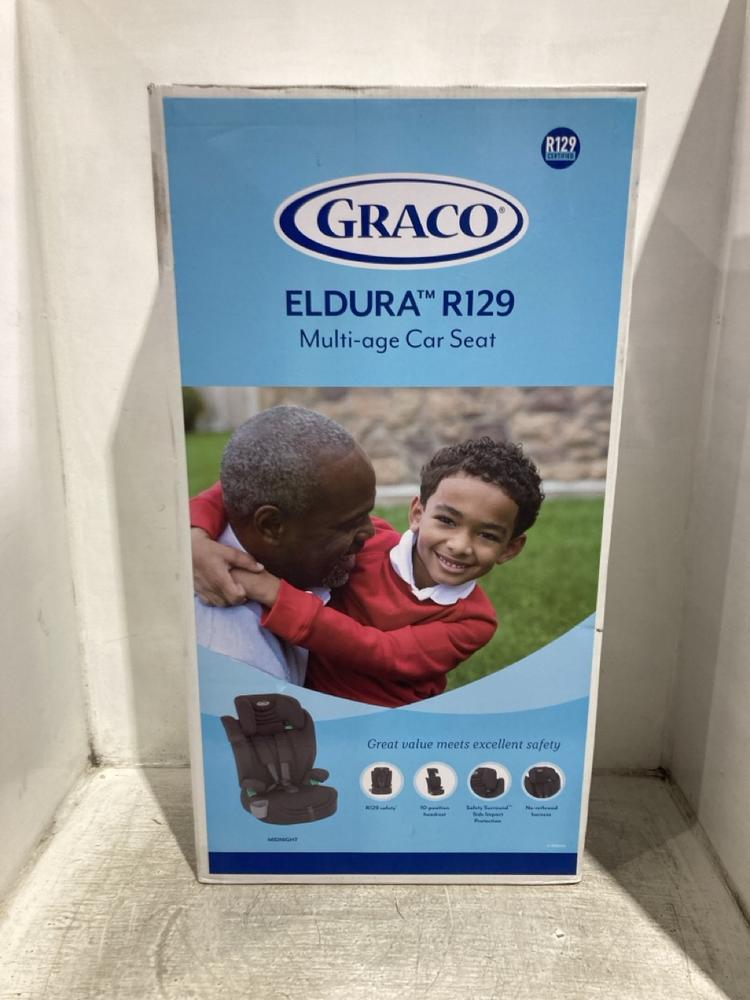 Lot 1084  
            Chesterfield SR45 - Parcel Delivery Only 

                
GRACO ENDURA R129 MULTI-AGE CAR SEAT (LOCATION: C1)