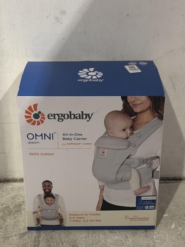Lot 1091  
            Chesterfield SR45 - Parcel Delivery Only 

                
ERGOBABY OMNI DREAM ALL IN ONE BABY CARRIER (LOCATION: C2)