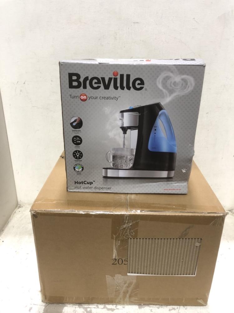 Lot 1120  
            Chesterfield SR45 - Parcel Delivery Only 

                
BREVILLE HOTCUP HOT WATER DISPENCER TO INCLUDE HADEN BRISTOL 4 SLICE TOASTER PUTT...