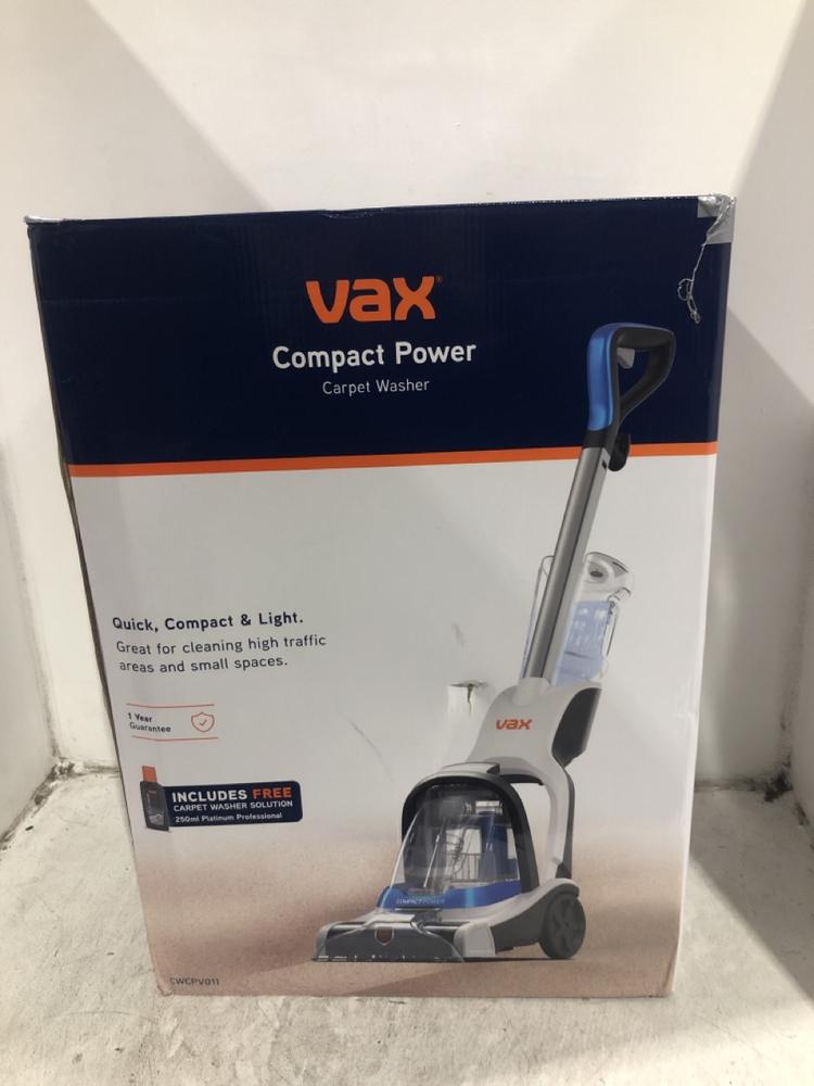 Lot 1127  
            Chesterfield SR45 - Parcel Delivery Only 

                
VAX COMPACT POWER CARPET WASHER CWCPV011 (LOCATION: C4)
