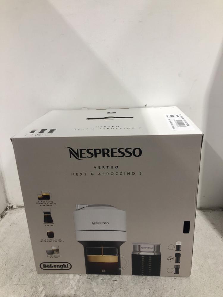 Lot 1130  
            Chesterfield SR45 - Parcel Delivery Only 

                
DELOUNGHI NESPRESSO VERTUO NEXT & AEROCCINO 3 (LOCATION: C4)