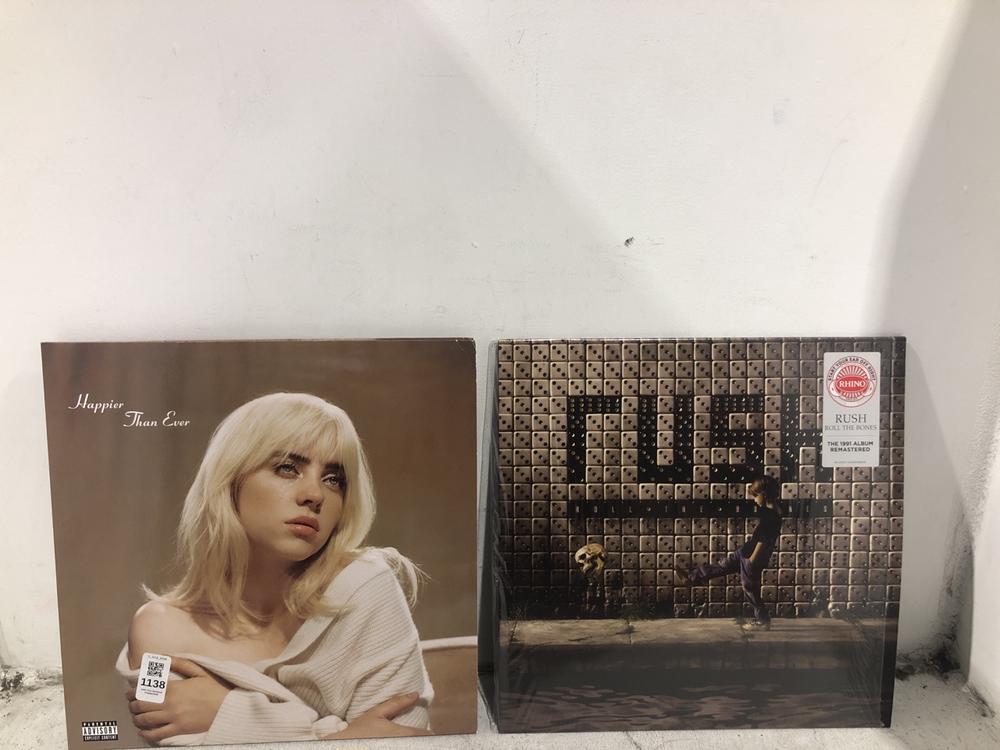 Lot 1138  
            Chesterfield SR45 - Parcel Delivery Only 

                
7X ASSORTED VINYL TO INCLUDE RUSH ROLL THE BONES THE 1991 ALBUM REMASTERED (LOCAT...