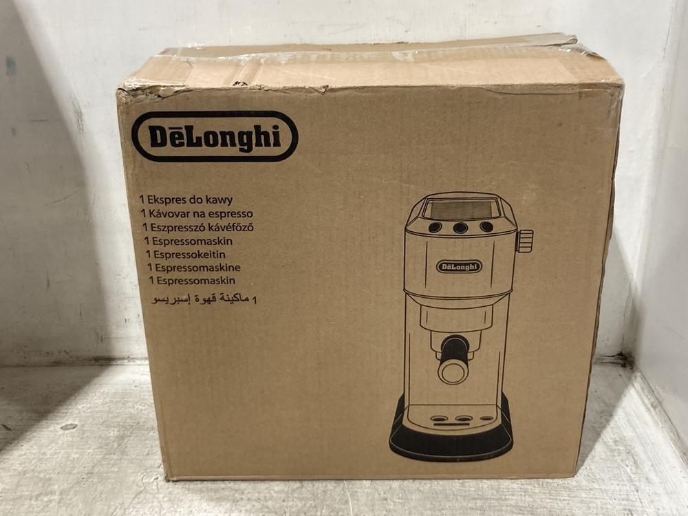 Lot 1150  
            Chesterfield SR45 - Parcel Delivery Only 

                
DELONGHI DEDICA STYLE COFFEE MACHINE ORIGINAL RRP £229 (LOCATION: C5)