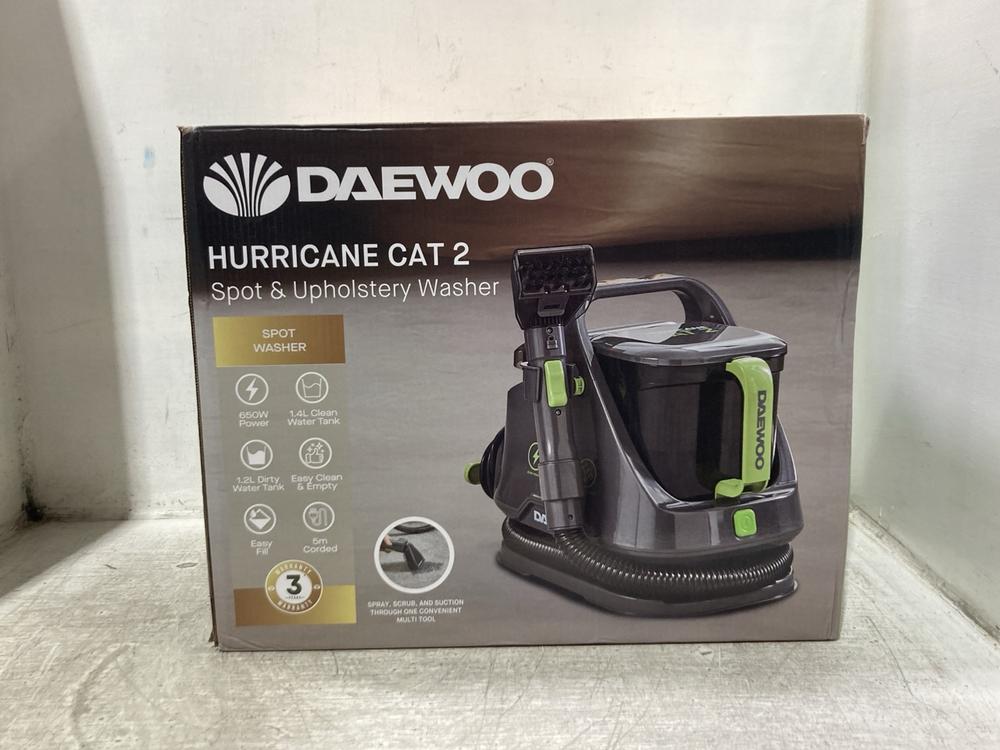 Lot 1158  
            Chesterfield SR45 - Parcel Delivery Only 

                
DAEWOOD HURRICANE CAT 2 SPOT & UPHOLSTERY WASHER (LOCATION: C5)