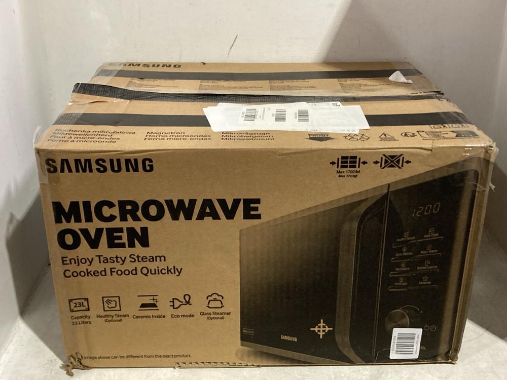 Lot 1184  
            Chesterfield SR45 - Parcel Delivery Only 

                
SAMSUNG MICROWAVE OVEN MS23K3513AK/EU (LOCATION: C6)