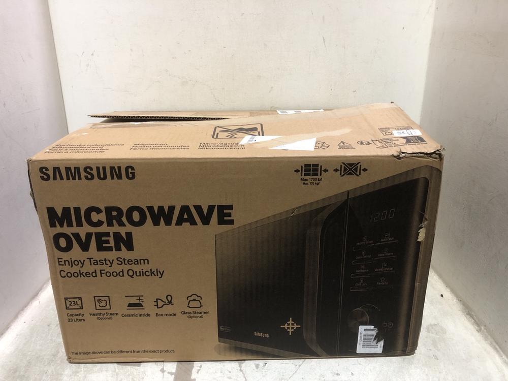 Lot 1217  
            Chesterfield SR45 - Parcel Delivery Only 

                
SAMSUNG MICROWAVE OVEN MS23K3513AK/EU (LOCATION: C8)