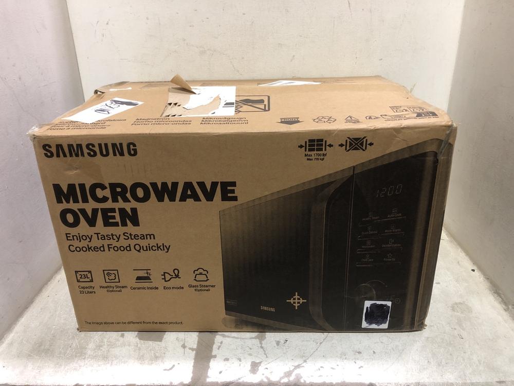 Lot 1219  
            Chesterfield SR45 - Parcel Delivery Only 

                
SAMSUNG MICROWAVE OVEN MS23K3513AK/EU (LOCATION: C8)
