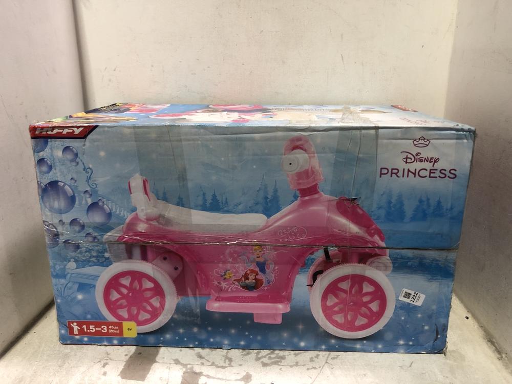 Lot 1222  
            Chesterfield SR45 - Parcel Delivery Only 

                
DISNEY PRINCESS PRINCESS BATTERY POWERED QUAD (LOCATION: C8)