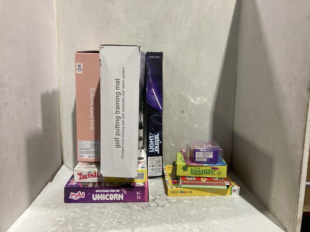 Lot 1240  
            Chesterfield SR45 - Parcel Delivery Only 

                
9X ASSORTED TOYS TO INCLUDE JOYFUL INFLATABLE RIDE ON UNICORN (LOCATION: C9)