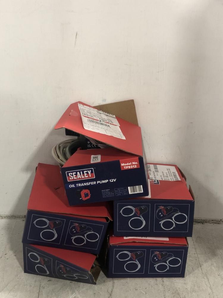 Lot 127  
            Chesterfield SR45 - Parcel Delivery Only 

                
5X SEALEY OIL TRANSFER PUMP 12V TP9312 (LOCATION: F2)