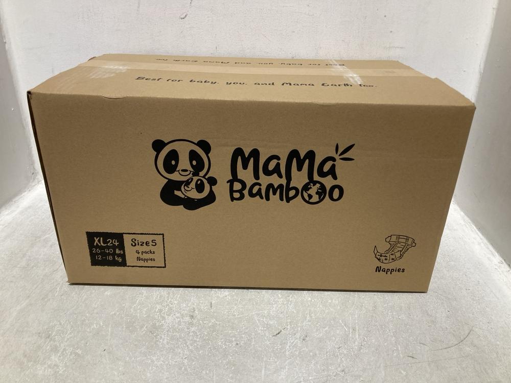 Lot 1307  
            Chesterfield SR45 - Parcel Delivery Only 

                
3X ASSORTED BABY ITEMS TO INCLUDE MAMA BAMBOO SIZE 5 24 NAPPIES 4 PACKS (LOCATION...