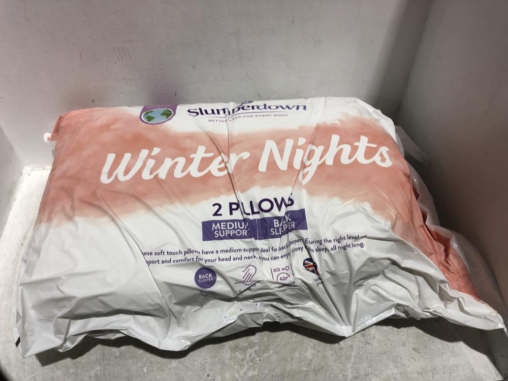 Lot 1321  
            Chesterfield SR45 - Parcel Delivery Only 

                
5X ASSORTED BEDDING TO INCLUDE SLUMBER DOWN WINTER NIGHTS 2 PILLOWS (LOCATION: B4)