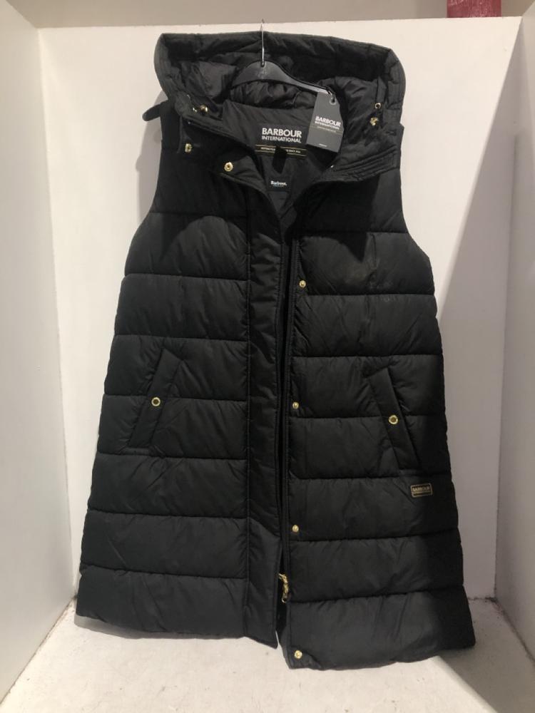 Lot 1355  
            Chesterfield SR45 - Parcel Delivery Only 

                
BARBOUR INTERNATIONAL WOMENS GREYSON GILET IN BLACK SIZE 12 ORIGINAL RRP £199 (LO...