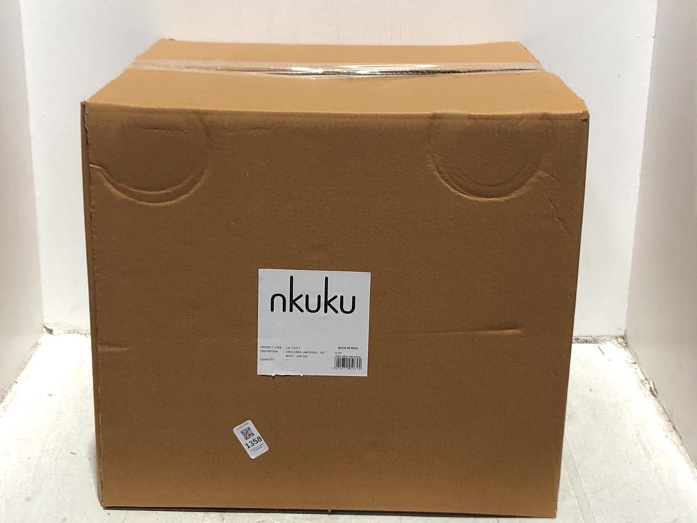 Lot 1358  
            Chesterfield SR45 - Parcel Delivery Only 

                
NKUKU ORISA LINEN LAMPSHADE-OFF WHITE-ONE SIZE (LOCATION: B6)