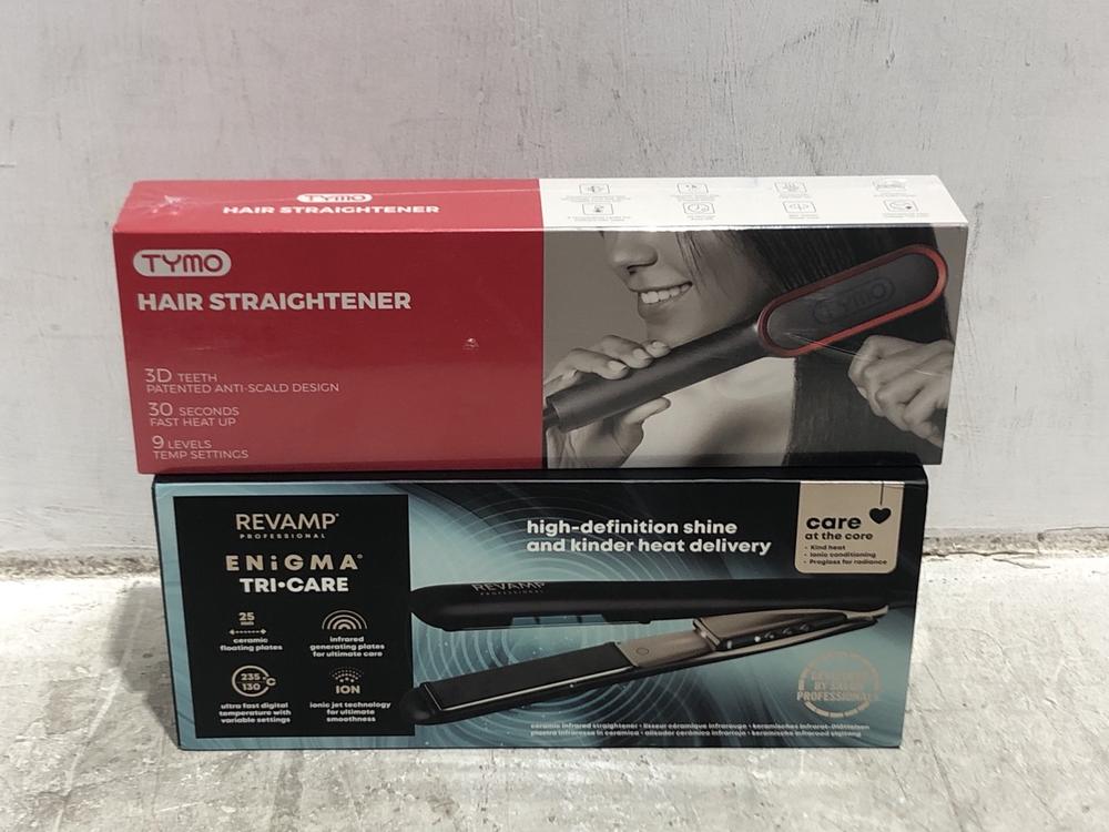 Lot 1360  
            Chesterfield SR45 - Parcel Delivery Only 

                
REVAMP ENIGMA TRI-CARE STRAIGHTENERS TO INCLUDE TYMO HAIR STRAIGHTENERS (LOCATION...