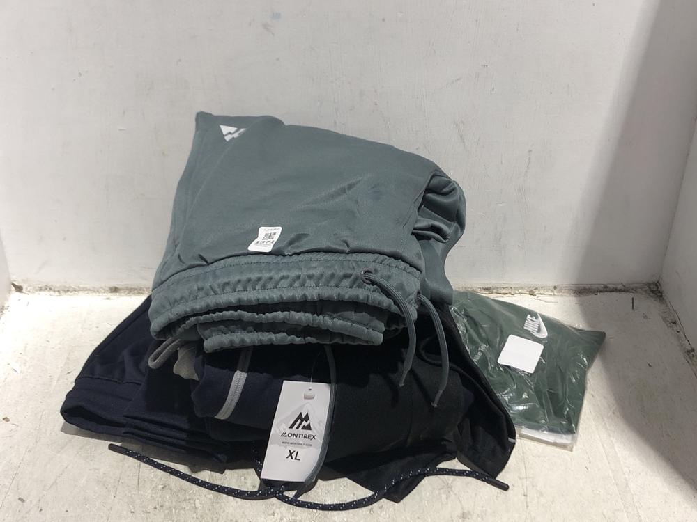 Lot 1371  
            Chesterfield SR45 - Parcel Delivery Only 

                
4 X ASSORTED ADULTS BRANDED CLOTHES TO INCLUDE MONTIREX TRACKSUIT BOTTOMS IN GREY...
