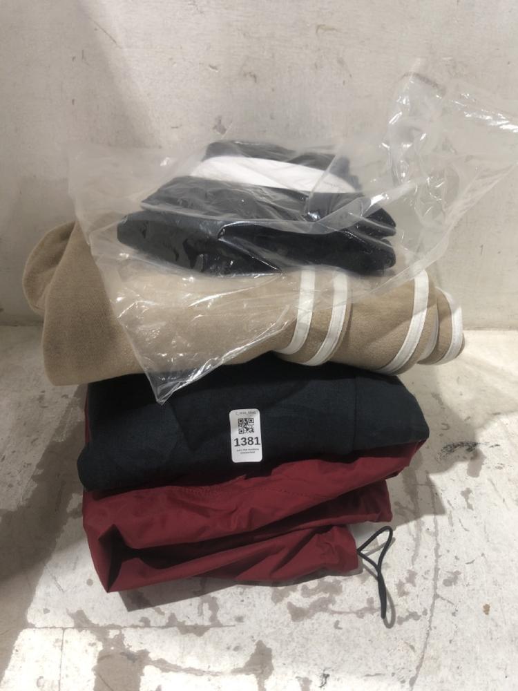 Lot 1381  
            Chesterfield SR45 - Parcel Delivery Only 

                
4 X ASSORTED ADULTS BRANDED CLOTHING TO INCLUDE ADIDAS MAILLOT JERSEY IN GREEN SI...