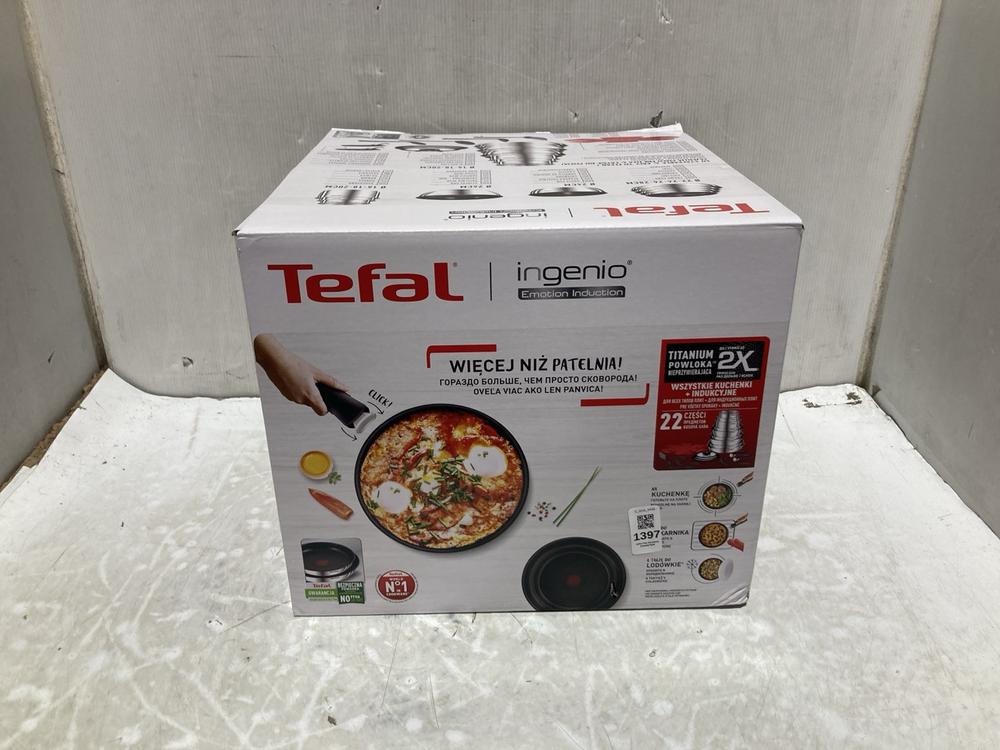 Lot 1397  
            Chesterfield SR45 - Parcel Delivery Only 

                
TEFAL INGENIO EMOTION INDUCTION 22 PIECE SET (LOCATION: B8)