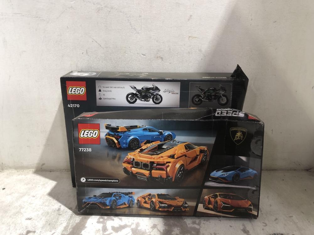 Lot 1495  
            Chesterfield SR45 - Parcel Delivery Only 

                
LEGO TECHNIC 42170 KAWASAKI NINJA H2R MOTORCYCLE TO INCLUDE LEGO SPEED CHAMPIONS ...
