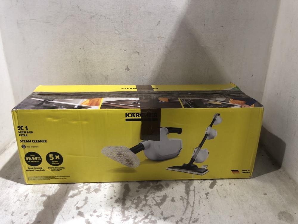 Lot 1500  
            Chesterfield SR45 - Parcel Delivery Only 

                
KARCHER SC1 MULTI AND UP EXTRA STEAM CLEANER (LOCATION: B9)