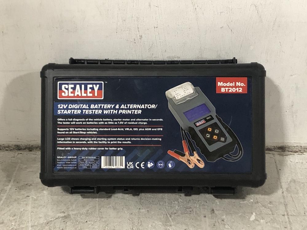 Lot 151  
            Chesterfield SR45 - Parcel Delivery Only 

                
SEALEY 12V DIGITAL BATTERY &ALTERNATOR STARTER TESTER WITH PRINTER (LOCATION: F3)