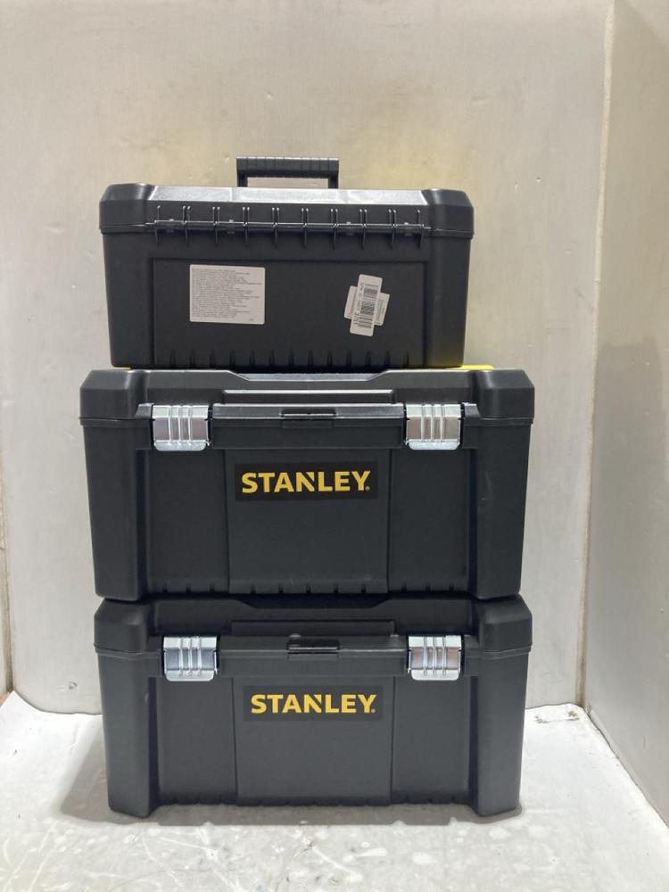 Lot 1576  
            Chesterfield SR45 - Parcel Delivery Only 

                
3X ASSORTED TOOLBOX'S TO INCLUDE STANLEY ESSENTIAL TOOL BOX (LOCATION: A3)