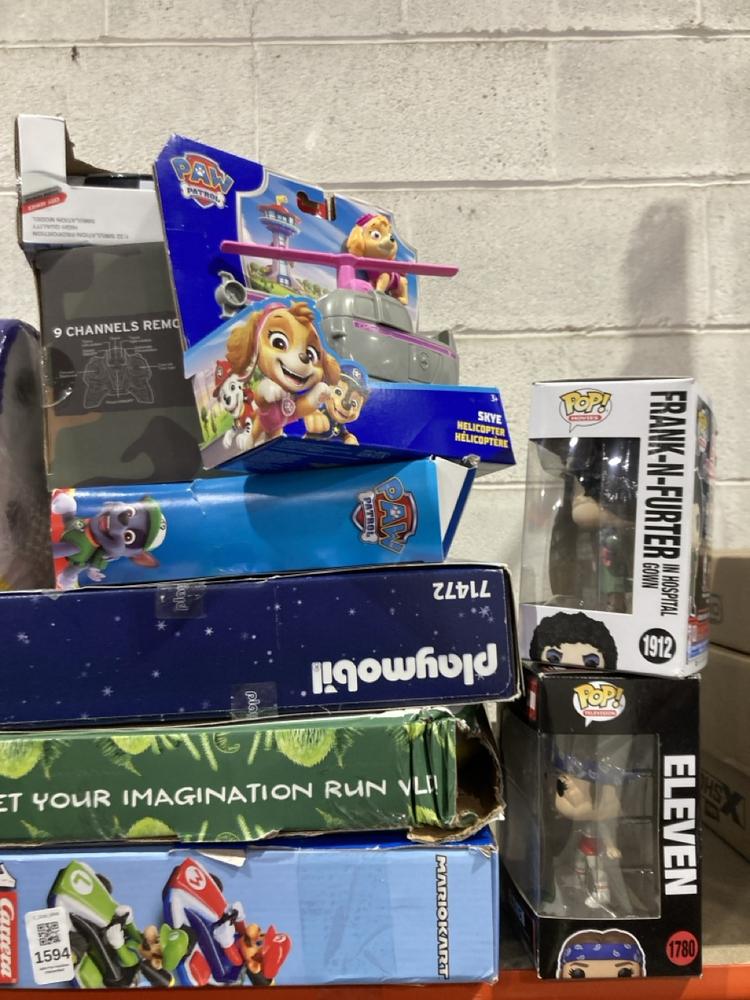 Lot 1594  
            Chesterfield SR45 - Parcel Delivery Only 

                
9X ASSORTED TOY TO INCLUDE PAW PATROL SKYE HELICOPTER (LOCATION: A4)