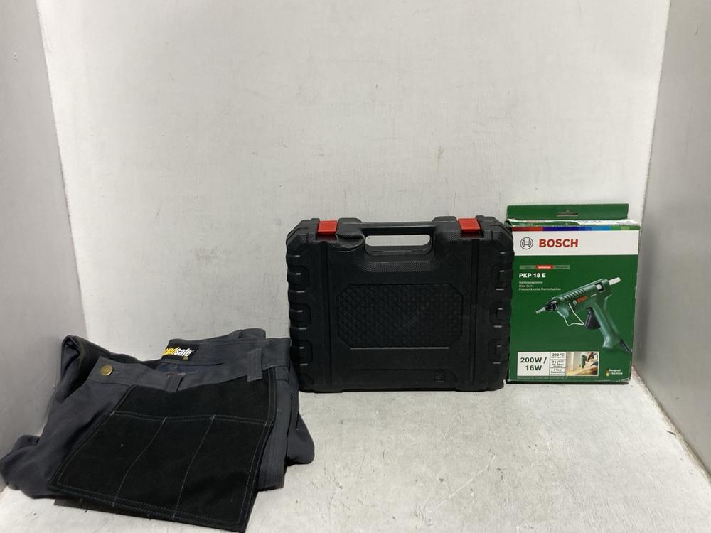 Lot 1602  
            Chesterfield SR45 - Parcel Delivery Only 

                
3 X ASSORTED ITEMS TO INCLUDE BOSCH UNIVERSAL PKP 18 E GLUE GUN (LOCATION: A4)