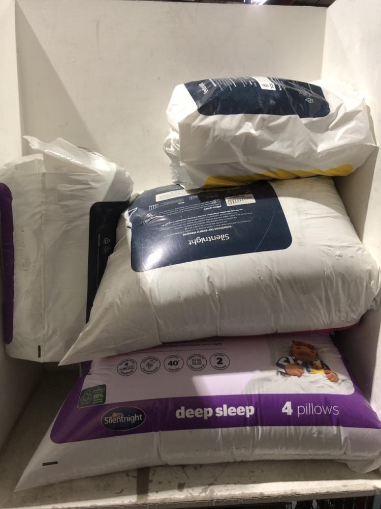 Lot 1610  
            Chesterfield SR45 - Parcel Delivery Only 

                
4X ASSORTED BEDDING TO INCLUDE SILENT NIGHT DEEP SLEEP 4 PILLOWS (LOCATION: A4)