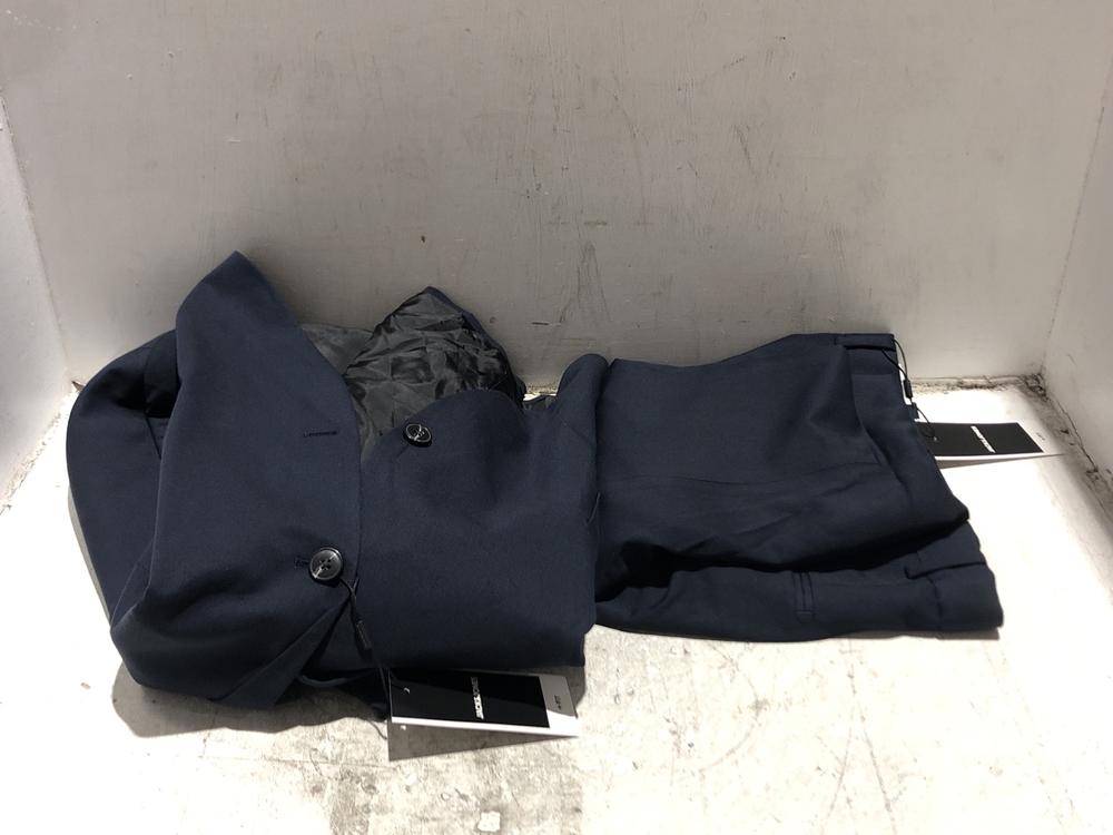 Lot 1645  
            Chesterfield SR45 - Parcel Delivery Only 

                
JACK AND JONES NAVY SUIT (BLAZER SIZE 50, TROUSERS SIZE 50) ORIGINAL RRP £140 (LO...
