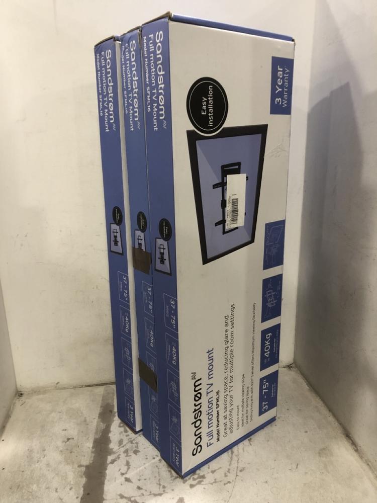 Lot 176  
            Chesterfield SR45 - Parcel Delivery Only 

                
3 X SANDSTORM AV FULL MMOTION TV MOUNT SFML16 (LOCATION: F4)