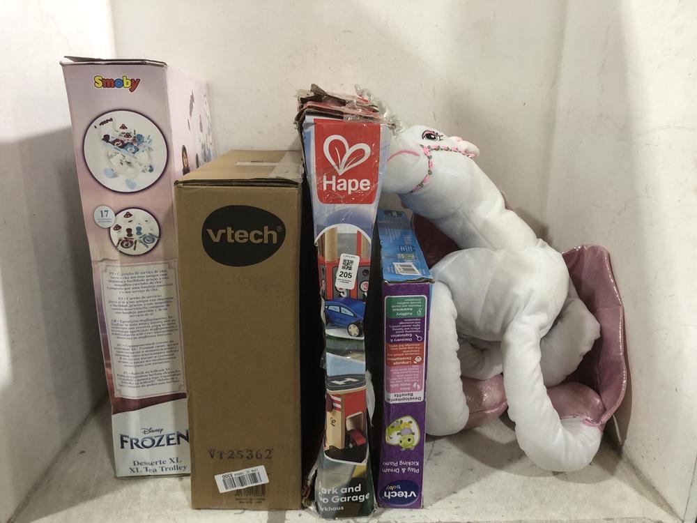 Lot 205  
            Chesterfield SR45 - Parcel Delivery Only 

                
5X ASSORTED TOYS TO INCLUDE VTECH BABY PLAY AND DREAM KICKING PIANO (LOCATION: F5)