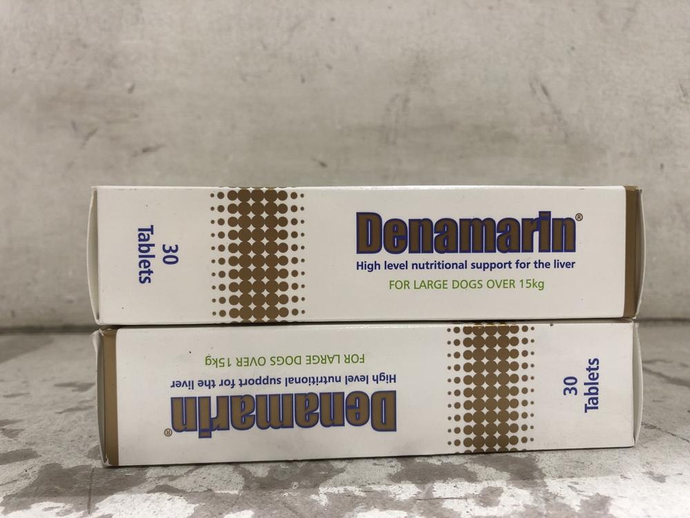 Lot 328  
            Chesterfield SR45 - Parcel Delivery Only 

                
2X PROTEXIN VETERINARY DENAMARIN HIGH LEVEL NUTRITIONAL SUPPORT FOR THE LIVER FOR...