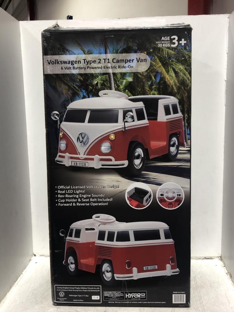 Lot 35  
            Chesterfield SR45 - Parcel Delivery Only 

                
VOLKSWAGEN TYPE 2 T1 CAMPER VAN BATTERY POWERED ELECTRIC RIDE ON 3+ ORIGINAL RRP ...