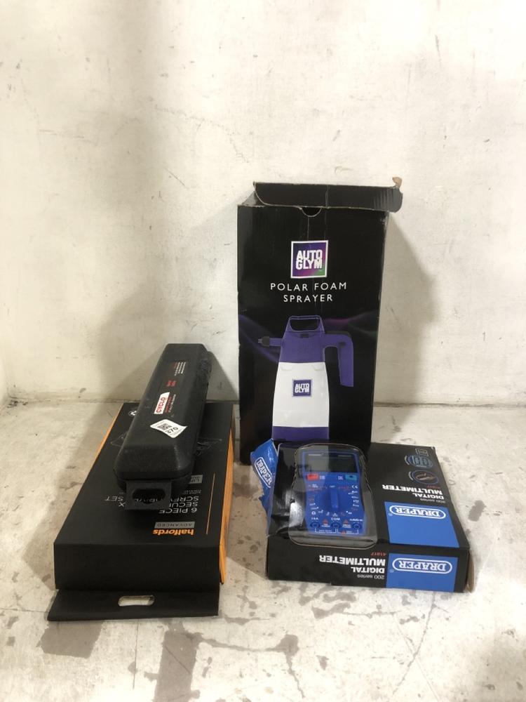 Lot 370  
            Chesterfield SR45 - Parcel Delivery Only 

                
4X ASSORTED TOOLS TO INCLUDE 6 PIECE SECURITY TORX SCREWDRIVER SET (LOCATION: F7)