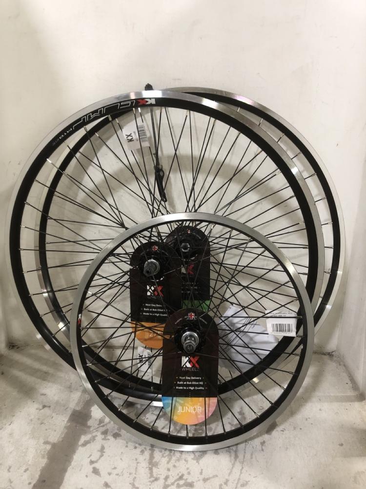 Lot 380  
            Chesterfield SR45 - Parcel Delivery Only 

                
3X ASSORTED WHEELS TO INCLUDE KX MTB 27.5 WHEEL (LOCATION: F7)