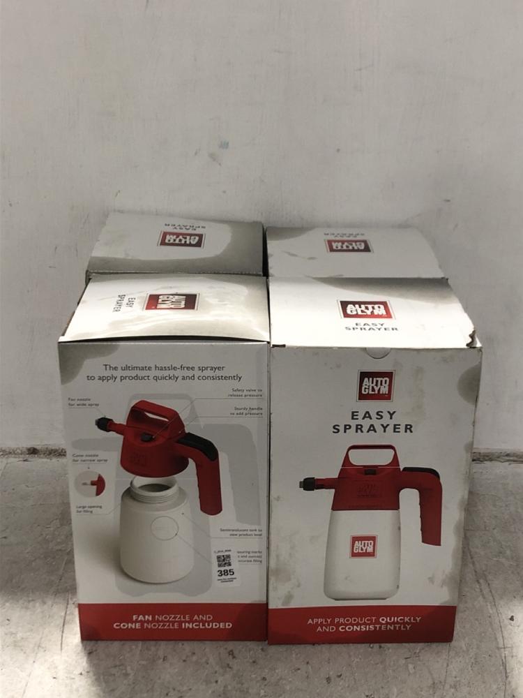 Lot 385  
            Chesterfield SR45 - Parcel Delivery Only 

                
4X AUTO GLYM EASY SPRAYER (LOCATION: F8)