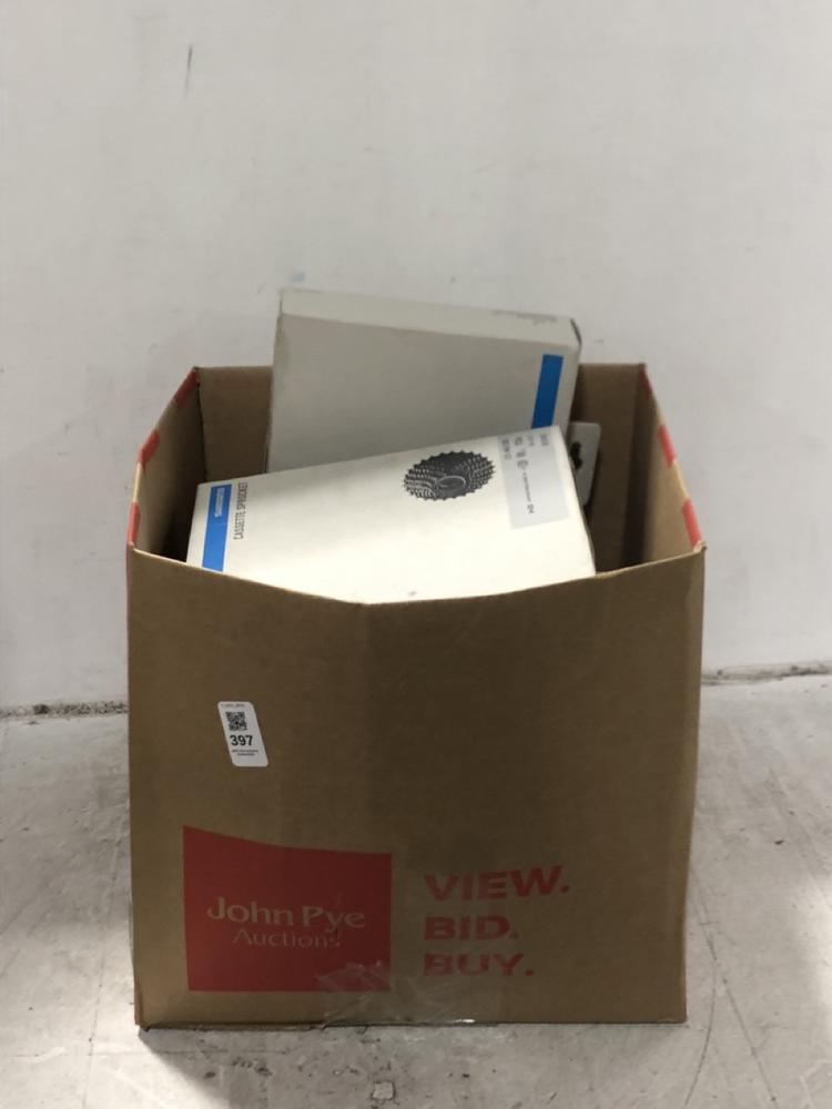 Lot 397  
            Chesterfield SR45 - Parcel Delivery Only 

                
6X ASSORTED SHIMANO PARTS TO INCLUDE SHIMANO CASSETTE SPROCKET CS-HG710-12 12S 11...