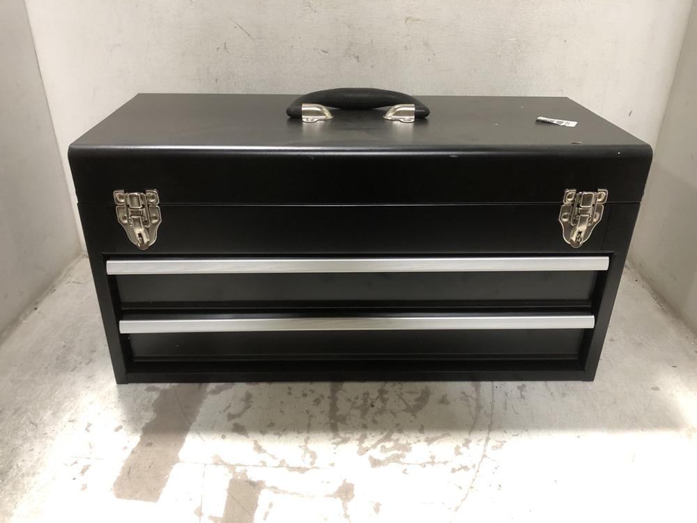 Lot 406  
            Chesterfield SR45 - Parcel Delivery Only 

                
BLACK TOOL BOX WITH RATCHET SET INSIDE TOP (LOCATION: F8)