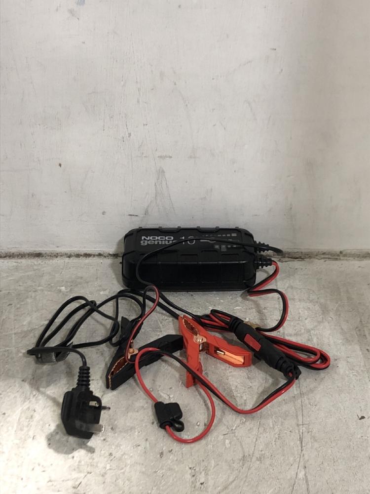 Lot 408  
            Chesterfield SR45 - Parcel Delivery Only 

                
NOCO GENIUS 10UK SMART BATTERY CHARGER ORIGINAL RRP £129 (LOCATION: F9)