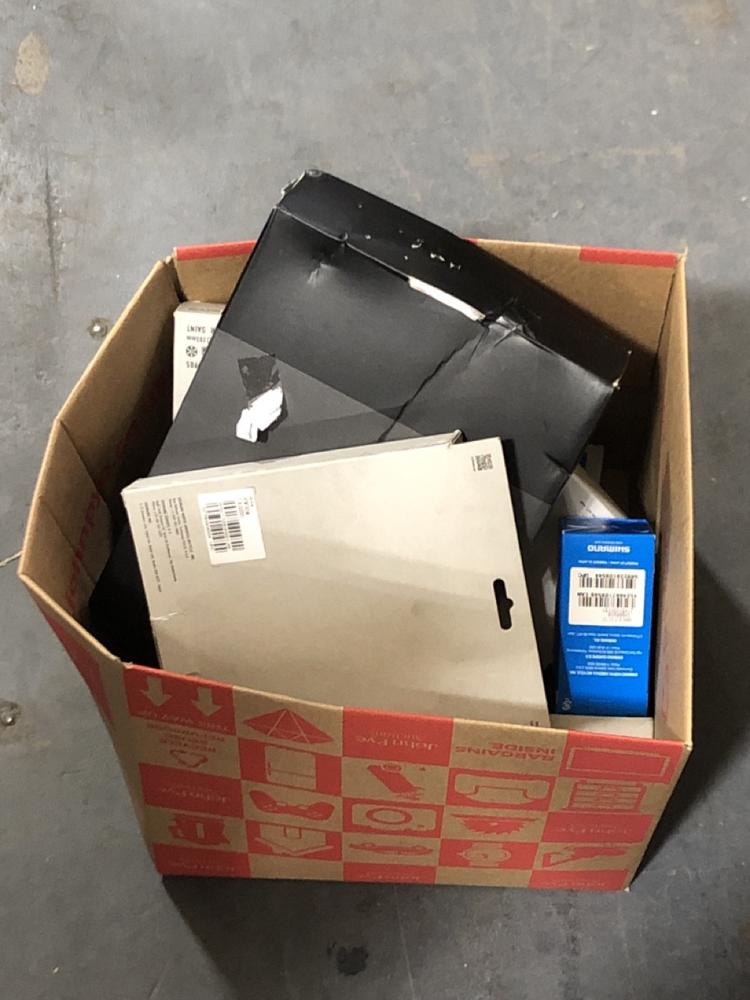 Lot 456  
            Chesterfield SR45 - Parcel Delivery Only 

                
9X ASSORTED BIKE PARTS TO INCLUDE SHIMANO BOTTOM BRACKET SM-BB60 (LOCATION: F10)