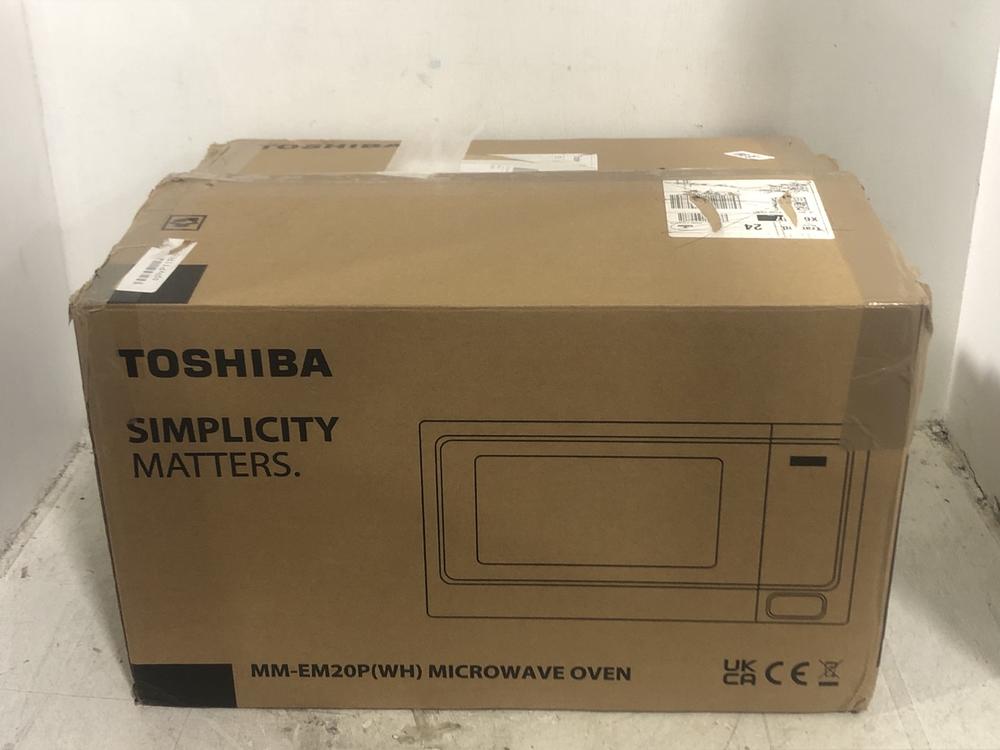 Lot 490  
            Chesterfield SR45 - Parcel Delivery Only 

                
TOSHIBA MICROWAVE OVEN MM-EM20P(WH) (LOCATION: E1)
