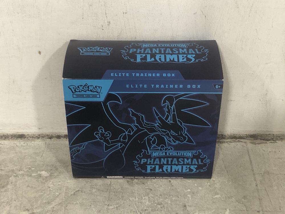 Lot 495  
            Chesterfield SR45 - Parcel Delivery Only 

                
POKEMON TCG MEGA EVOLUTIONS PHANTASMAL FLAMES ELITE TRAINER BOX (LOCATION: E2)