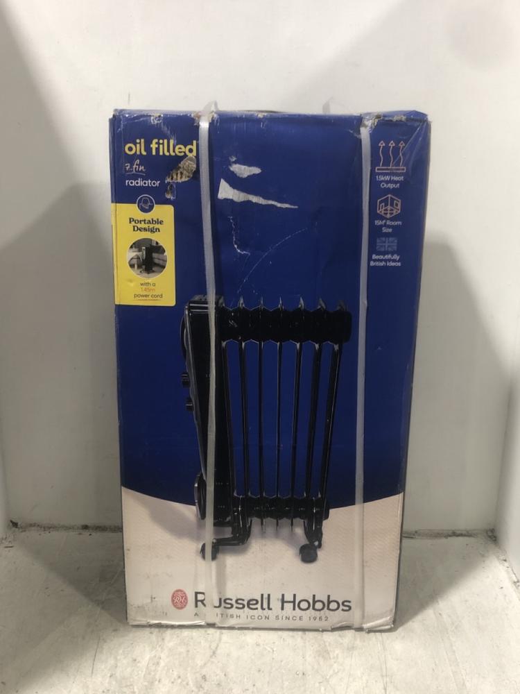 Lot 507  
            Chesterfield SR45 - Parcel Delivery Only 

                
RUSSELL HOBBS 7 FIN OIL FILLED RADIATOR (LOCATION: E2)