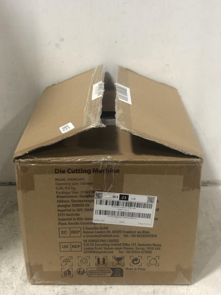 Lot 511  
            Chesterfield SR45 - Parcel Delivery Only 

                
DIE CUTTING MACHINE 26042-KIT (LOCATION: E2)