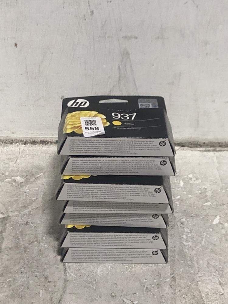 Lot 558  
            Chesterfield SR45 - Parcel Delivery Only 

                
7X HP 937 YELLOW INK CARTRIDGES (LOCATION: E3)