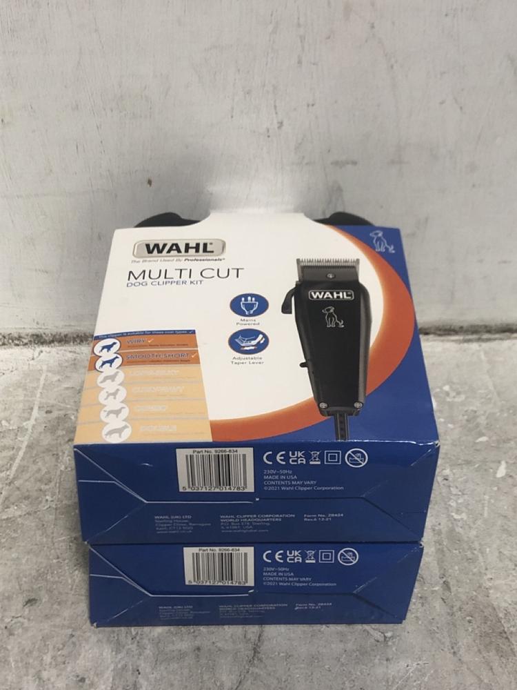 Lot 562  
            Chesterfield SR45 - Parcel Delivery Only 

                
2X WAHL MULTI CUT DOG CLIPPERS (LOCATION: E3)