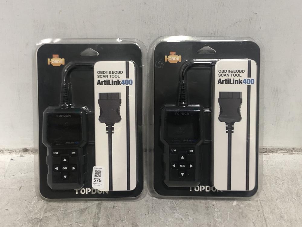 Lot 575  
            Chesterfield SR45 - Parcel Delivery Only 

                
2X TOPDON OBD II & EOBD SCAN TOOL ARTILINK 400 (LOCATION: E3)